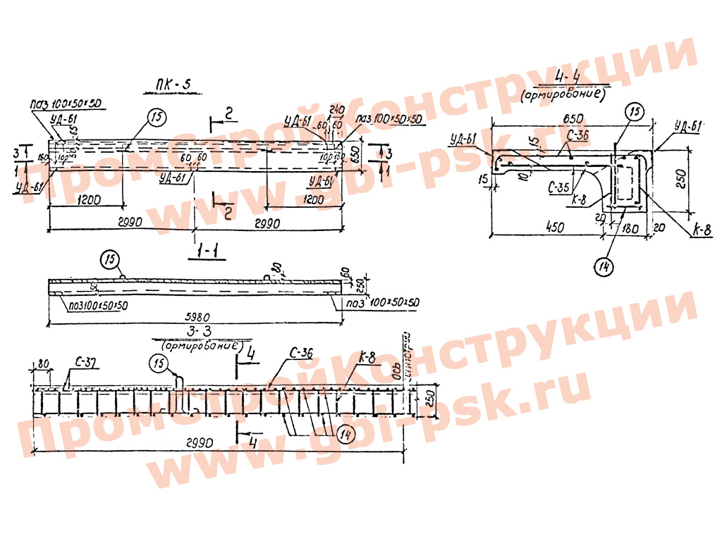 Карнизные панели. Серия 3.407-102, выпуск 1