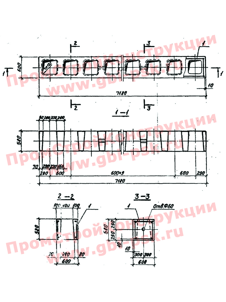 Блоки ФБП (унифицированные дырчатые блоки). Серия 3.004.1-9